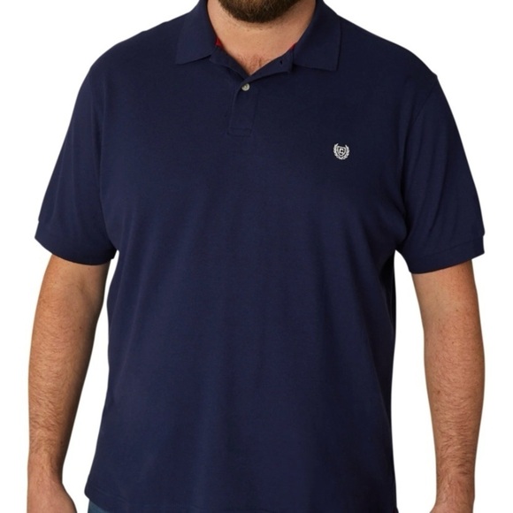 CHAPS Men's Big & Tall Size 2XLT Navy Short Sleeve Everyday Pique Polo Shirt NWT - Picture 1 of 8